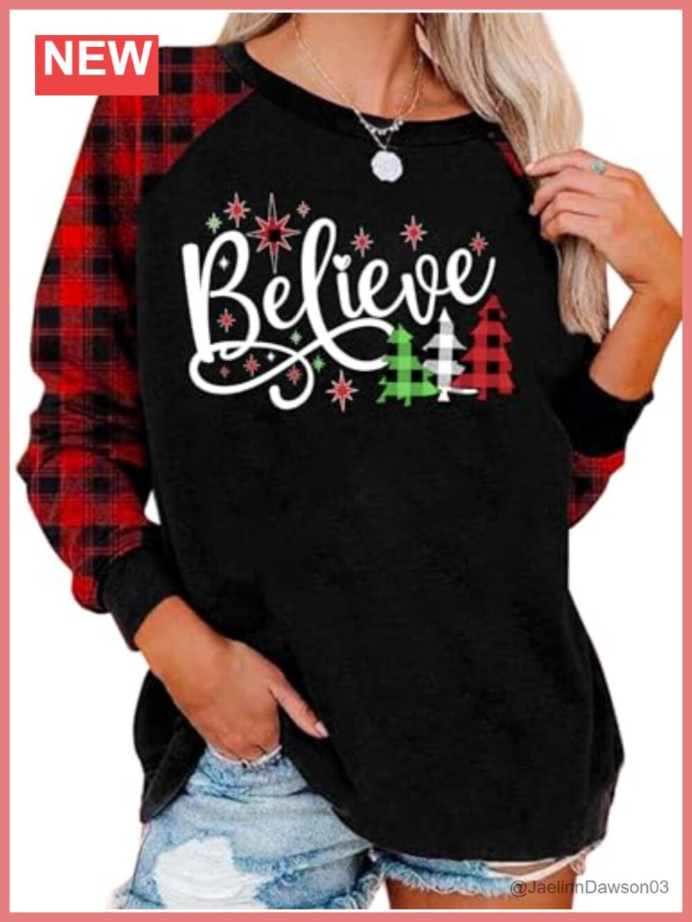 Believe in Magic of Christmas Women's Long Sleeve Raglan Tee